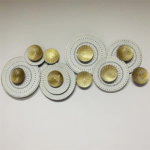 ALKANI Metall Wanddekoration 3D Metall-Wandskulpturen Kreative Kunstskulptur Einzigartige Terrassendekoration Scheibe Wandrelief Abstraktes Geschenk Für Wohnzimmer Hotel Hintergrund Wanddekorationen