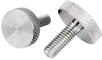 1 Stück M2 M2,5 M3 M10 Rändelschraube aus 304 Edelstahl, flach, großer runder Kopf, handfest, dekorative Schraube, Einstellschraube(16MM_M2.5)