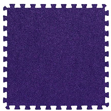 rutschfeste Ineinander Greifende Teppichfliesen, Schaumstoff-Bodenmatte, Training, Dekoration, Schutz, Einfache Installation, 61 X 61 cm, 12 Stück (Lila, 61 X 61 X 0,68 cm)