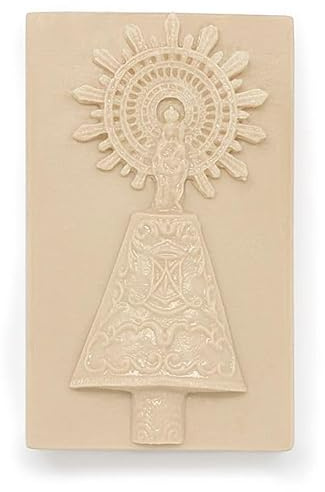 Molde Souvenir DIY Zaragoza | Crea Jabones con Relieve de la Virgen del Pilar | Ideal para Jabón Base de 100g | Antiadherente y Versátil | Escayola, Resina, Cemento, Cera | 4.5 x 8 x 2 cm