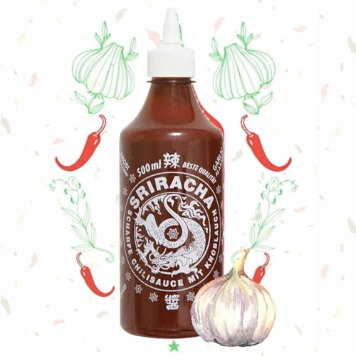 A-One Lot de 12 sauces à l'ail Sriracha - 500 ml - Sauce au piment extra garlic - Parfait pour la restauration