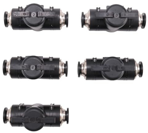 Blmirror Pneumatischer Kugelhahn, Push-To-Connect-AnschlüSse, Kugelhahn, Luftstromregelventil, LuftanschlüSse, Gerader Schnellanschluss, 10 Mm