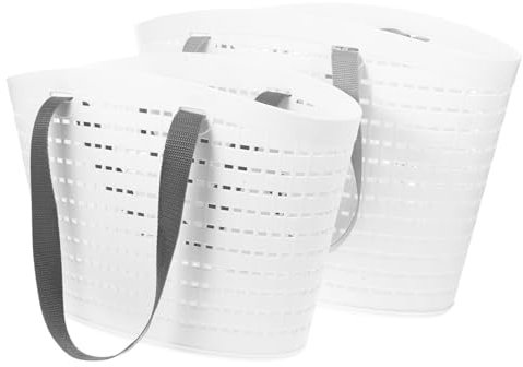 KOMBIUDA 2stücke Plastik Wäschekorb Faltbare Aufbewahrungskörbe Für Kleidung Spielzeug Und Mehr Hohles Design Für Optimale Belüftung Für Bad Schlafzimmer Und Balkon