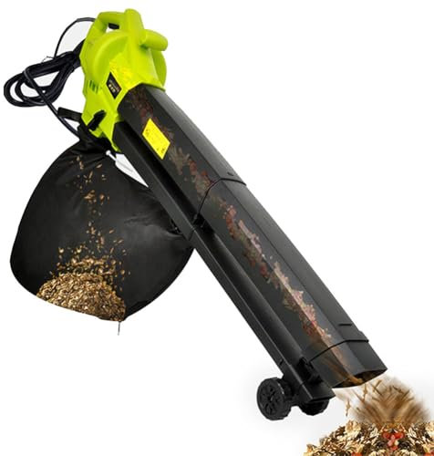 FAcoLL Trituratore Elettrico da Giardino 2400 W, cippatore rapido per Legno con Sacco di Raccolta da 50 Litri, trituratore Multifunzionale per Foglie e Rami, per Rami di Foglie e detriti da Giardino