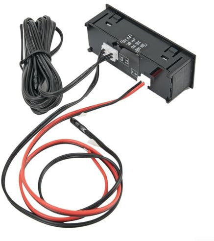 12 V 3-in-1 Fahrzeug-Auto-Set, Thermometer, unverzichtbares Auto-Set, 12 V Thermometer, Voltmeter, Uhr, LED-Digitalanzeige (blau)