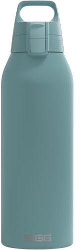 SIGG – drickflaska i rostfritt stål – Shield ONE Morning Blue – lämplig för kolsyrade drycker – läckagesäker – fjäderlätt – BPA-fri – utomhus och fitness – 1,5 l