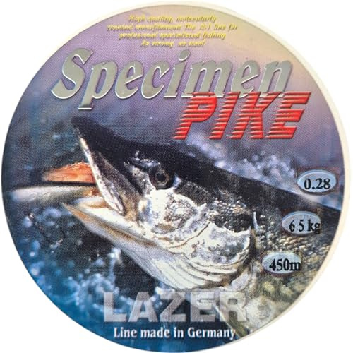 LAZER LINE Hecht Monofil Angelschnur 450m DIA0,28mm Test 6,5kg Grün Schnur | Barsch & Zander Angel - Spinner Angeln - Raubfisch Rig - Monofilament Angelsehne - Nylonfaden Vorfach – Vorfachschnur