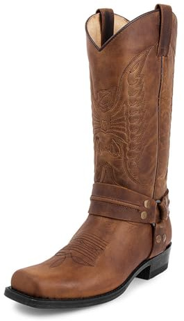 MlYJmer Western Cowboy Broderade Män Mitt på Vaden Stövlar