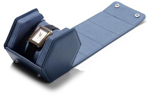 Oirlv PU Pelle Esagonale Scatola per Orologio,Orologio Rotolo,Viaggio Di Stoccaggio Per Scatola Orologio Anniversario Compleanno(Blu)