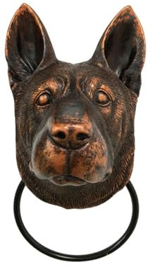 TüRklopfer TüRgriff Vintage Türklopfer aus Kunstharz, Fledermaus-Hundekopf, dekorativer Türklopfer, kreativer Türgriff, Riegel, antikes Tor, verzierte Tiere, Heimdekoration FüR HaustüR Wohnkultur(Wolf