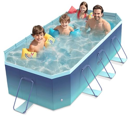 Shilanmei Non-Inflatable Foldable Swimming Pool 4-Layer Hard Shell Swimming Pool Above Ground Outdoor Pool with Instant Setup (3 m)