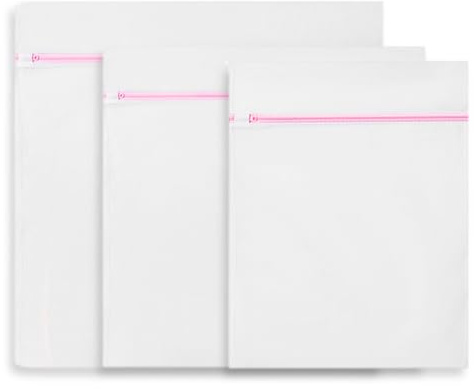 OUDQFCJ Pack de 3 unidades de Lavado Grandes para Lavadora, Red para Cortinas, Abrigos, Suéteres, Delicada, Ropa de Cama, Almohadas, Alfombras, Bolsas con Cremallera (40x50 cm, 60x60 cm, 90x90 cm)