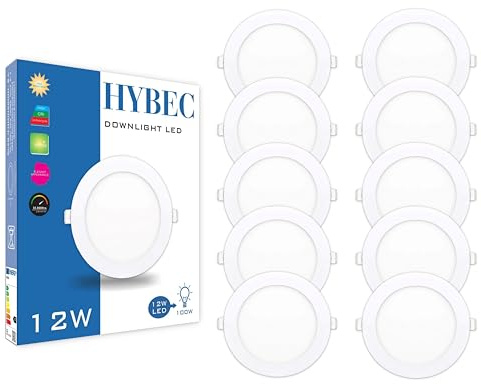 CLAR - LED Einbaustrahler Flach, LED Panel Light, 12W (Pack 10)