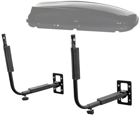 Fischer Support Mural pour Coffre de Toit, Support en métal, avec matériel de Montage, Rangement Peu encombrant pour Garage et Cave, Polyvalent, Charge maximale 40 kg, Noir