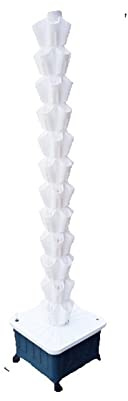 Tower Garden, di coltivazione idroponica da giardino a 8 strati Torre verticale Torre di piantagione verticale for idroponica sotto la pioggia for frutta, verdura, erbe, bianco