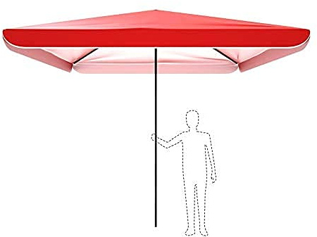 QYYZTQY Kommerzieller regenfester Sonnenschirm, Zwei-in-Eins-Terrassenschirm, Gartenschirm für den Außenbereich, großer quadratischer Strandschirm, geeignet für Schwimmbadgeschäfte, 3 x 3 m, rot
