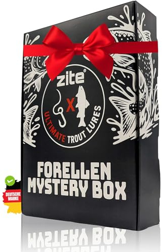 Zite Fishing x Ultimate Trout Lures | Forellen Mystery Box | Angel-Geschenke für Angler - Überraschungsbox mit Angelzubehör/Angel Sachen und Gummiködern - Angel Geschenk Angel-Wundertüte Angeln Box