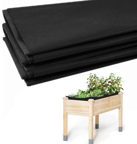 llikknve Raised Bed Liner, Planter Liners for Wooden Planter, Plant Pot Liner for Large Veg Trough & Garden Beds for Growing Vegetables, Flowers, Plants (Black, 2.9m x 1.6m/115 x 63)