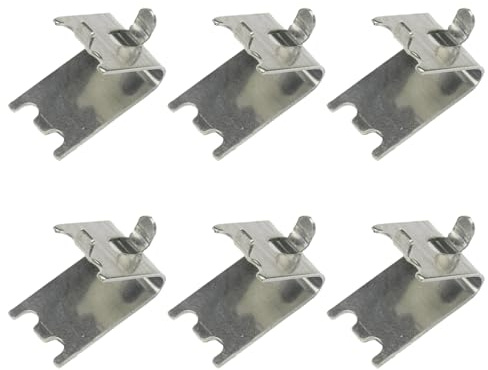 WOONEKY 6Pcs Stainless Steel Refrigerator Shelf Clips Fridge Shelf Supports for Freezer and Fridge Replacement
