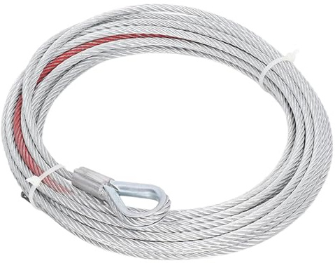 SAeWare Cable de remolque de acero inoxidable de 5,5 mm de diámetro, cable de cabrestante de remolque, 2,041.2 kg para remolques, cabrestantes, grilletes,