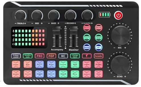Equipo de DJ, micrófono, tarjeta de sonido, consola, Kit de tarjeta de sonido de estudio, Cable, teléfono, mezclador de voz en vivo, tarjeta de sonido F998(Only Sound Card)