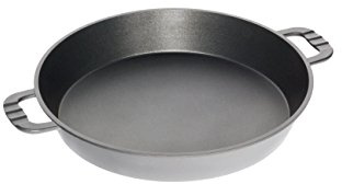 AMT Gastroguss Großraumpfanne/Grillpfanne für Garten und Profibereich, Ø 50 cm, 7 cm hoch, ohne Mittelsteg, nicht induktionsgeeignet, Lotan® Antihaft-Veredelung, Gusspfanne (Aluguss), AMZN-750
