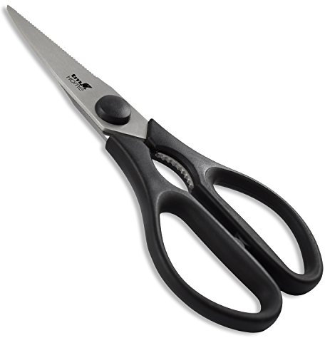 TM Electron HOCU032 Tijeras De Cocina De Alta Resistencia Ultra Afiladas, Negro,