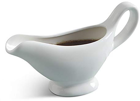 White Porcelain Gravy Sauce Boat Container Plate Tableware