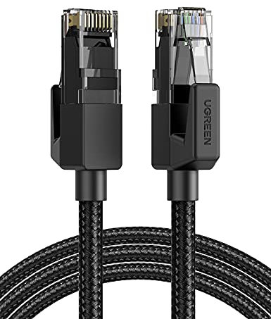 UGREEN Ethernet Cable 3M, High-Speed Gigabit Cat 6 Network Cable, POE 1000Mbps 250Mhz/s Braided Internet Cable RJ45 LAN Patch Cord Compatible with Router, Modem, Smart TV, PC & Laptop, PS5/PS4 Switch