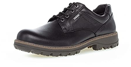 Pius Gabor Zapatillas de negocios para hombre, con cordones, Gore Tex, Extragrip, plantilla intercambiable de látex, Negro , 43 EU