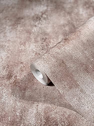 marburg Tapete Bronze Betonoptik Uni Blätter HAILEY für Wohnzimmer, Schlafzimmer oder Küche Made in Germany 10,05m x 0,53m Premium Vliestapete 82251