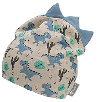 Sterntaler Jungen Wüstendino Beanie-Mütze, beige, 45, 1612263