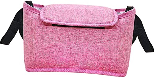 Kinder-Baby-Buggy-Hängetasche, Kinderwagen-Organizer, Tasche, Flaschenhalter, Buggy-Zubehör, große Kapazität (Rosa)