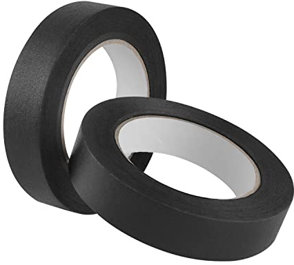 Lichamp 2 Pack Black Painters Tape 1 inch, Black Masking Tape 1 inch x 55 Yards x 2 Rolls (110 Total Yards)