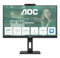 AOC 24P3CW - 24 Zoll Full HD Monitor, 5 MP Webcam, höhenverstellbar, Lautsprecher (1920x1080, 75 Hz, HDMI, DisplayPort (in/out), USB-C (65W PD), RJ45, USB Hub) schwarz