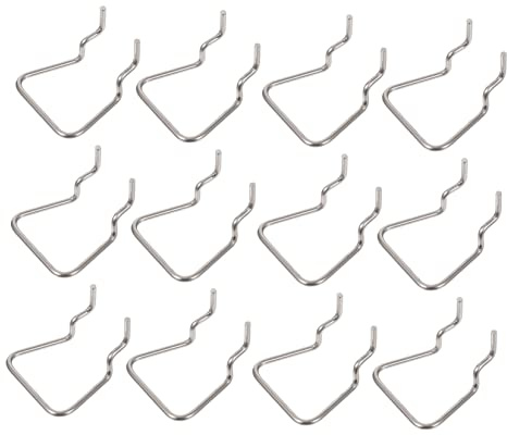 YARNOW 12pcs Single Pegboard Hook Metal Display Rack Tool Holder Stainless Steel Hanging Storage for Garage Perforated Wall Shelf Exhibition