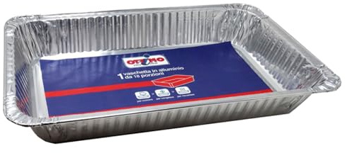 Ottimo - 3 Vaschette in alluminio da 18 porzioni (52 x 32 x 7 cm) Alluminio ULTRA RESISTENTE