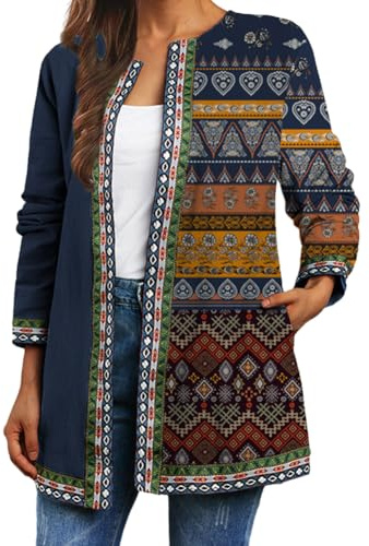 Hiseng 3D Camisa de Casual para Mujer, Exterior Chaqueta Informal Manga Larga Jacket Camisas Moda Vintage Blusas Tops Basic Chaqueta para Oficina Negoci Fiesta
