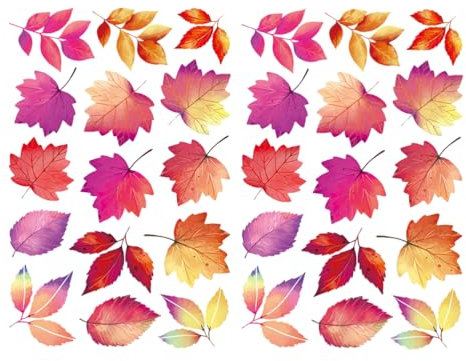 Veemoon 2St Fensteraufkleber Aufkleber mit Herbstblättern Herbstlaub fallen Blätter Wandtattoo Herbstdeko Wandtattoos Glas Ahorn Blatt schmücken Wand