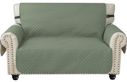 Ystyle Housse Canapé 2 Places 127cm, Vert Clair | Housse de Canapé avec Accoudoirs, Universelle Housse Canape Protege Canape Chat Chiens Griffures Antidérapante