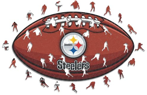 Iconic Puzzles, Pittsburgh Steelers Crest, 100% ökologisch nachhaltiges Holzpuzzle mit offizieller Lizenz, Größe L, 500 Teile