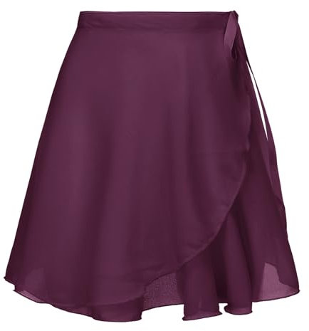 Deesorxin Ballet Skirt for Women Ballet Wrap Skirt Sheer Dance Costumes with Adjustable Waist tie for Adult Ladies Big Girls Purple