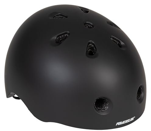 Powerslide Helm Urban Black Matt, für Herren und Damen, Inline Skates, Fahrrad, Scooter in schwarz