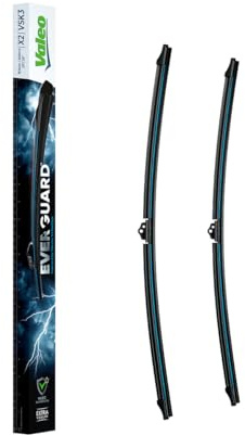 VALEO EVERGUARD - VSK3 - Un Kit de 2 Balais d'Essuie-glace Premium Plats 750 mm / 650 mm En Silicone Avec Une Durée De Vie Prolongée X2 - Avant - Lot de 2 Balais - 566019