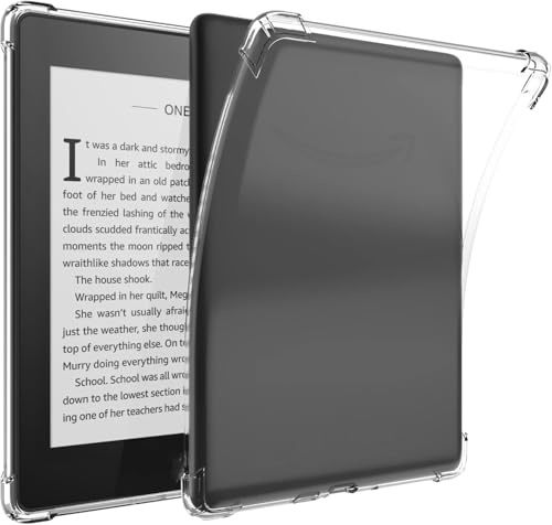 Anti-fall klart fodral kompatibelt med 7-tums Kindle Paperwhite 12:e generationen 2024, mjukt flexibelt ultraparent TPU bakskydd, lätt skyddande repskydd baksida stöttåligt fodral (A)