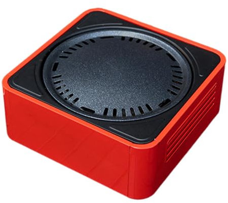 Niesel Griglia per affumicatura da tavolo, barbecue a carbonella, con rivestimento antiaderente e rotonda, forno a carbone, per campeggio, giardino, interni