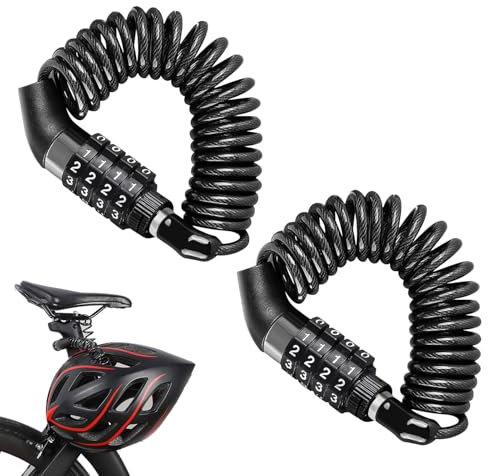 2er Pack Helmschloss Motorrad,4-Stellig Zahlenschloss Fahrrad,Klein Fahrradschloss Zahlenschloss，Passend FüR Skischloss,Motorrad,Fahrrad,AutotüR,Garage,Helm