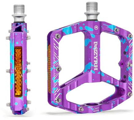 MZYRH Mountain Bike Pedals MTB Pedals,9/16 Non-Slip Lightweight Aluminum Alloy Bicycle Pedals for Road Mountain BMX MTB (Camouflage Purple)
