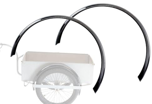 2 Stück Kotflügel Schutzblech für DDR Anhänger Fahrrad & Moped Anhänger Simson Handwagen | Hochwertig Design Schwarz Lackiert | Breite ca. 55cm