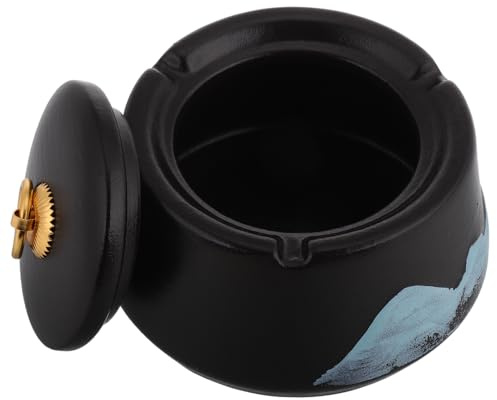 FUTUREORYY Ceramic Ashtray Lid for Outdoor Table Decor Covered Ashtray for Patio Use for Home and Garden